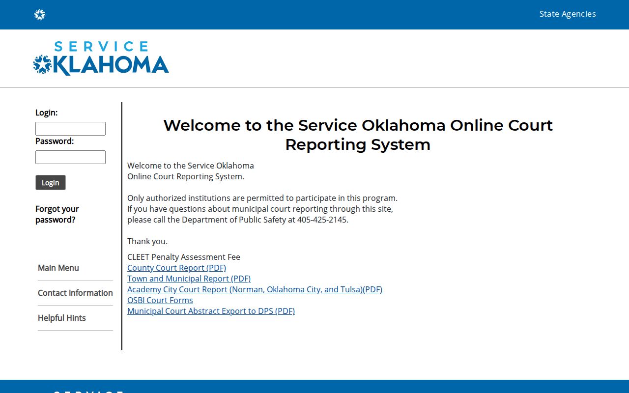 Cimarron County traffic warrants Service Oklahoma court reporting system